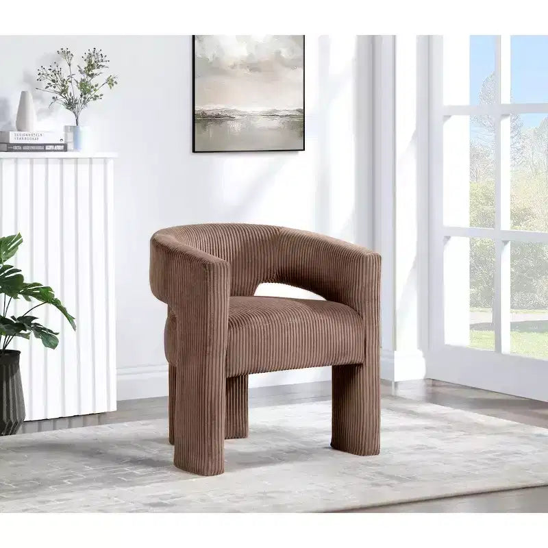 Meridian Furniture, Sedia d'accento/da pranzo in tessuto a coste Riz