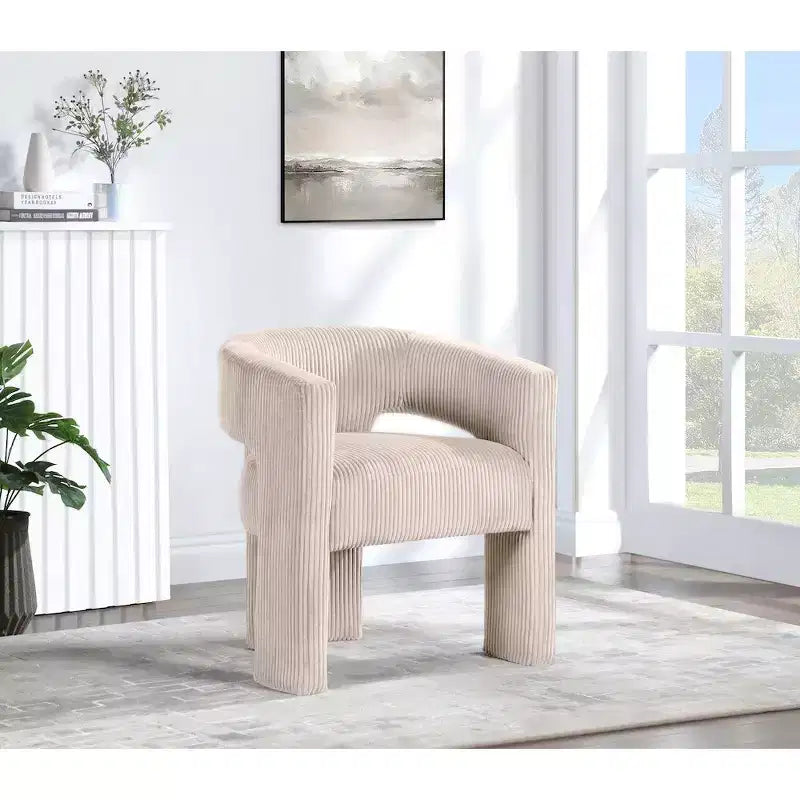 Meridian Furniture, Sedia d'accento/da pranzo in tessuto a coste Riz