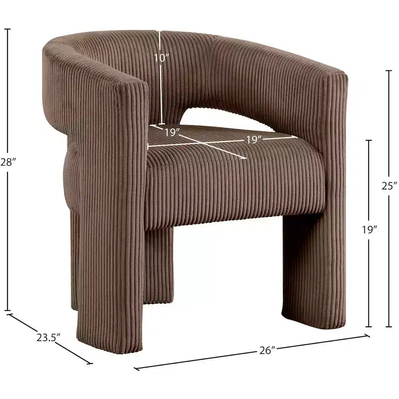 Meridian Furniture, Sedia d'accento/da pranzo in tessuto a coste Riz