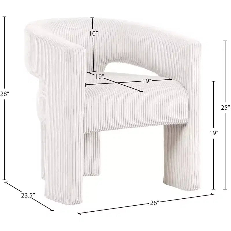Meridian Furniture, Sedia d'accento/da pranzo in tessuto a coste Riz
