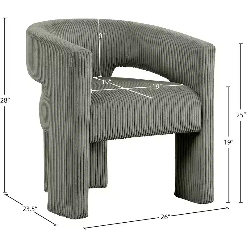 Meridian Furniture, Sedia d'accento/da pranzo in tessuto a coste Riz