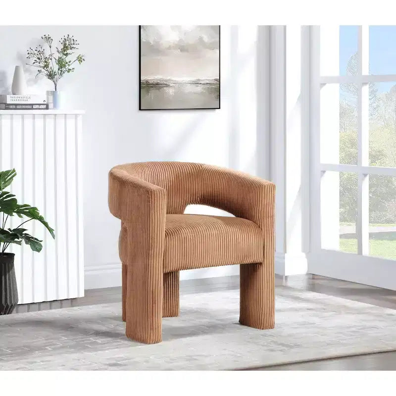 Meridian Furniture, Sedia d'accento/da pranzo in tessuto a coste Riz