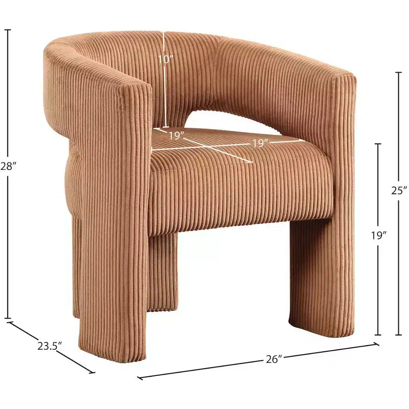 Meridian Furniture, Sedia d'accento/da pranzo in tessuto a coste Riz