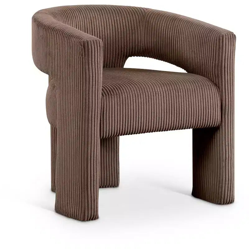 Meridian Furniture, Sedia d'accento/da pranzo in tessuto a coste Riz