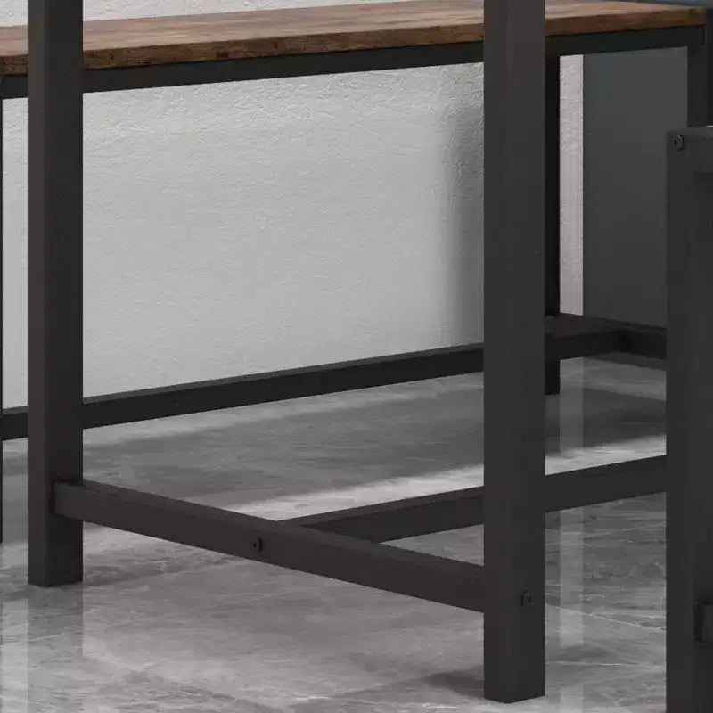 COZONY Set da 3 Pezzi Tavolo da Pranzo per 4 Persone, Tavolo da Cucina in Legno con 2 Panche, Mobili da Pranzo Salvaspazio per Piccoli Spazi e Appartamenti