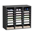 VEVOR Literature Organizer, 24 Compartments Office Mailbox with Adjustable Shelves, Wooden Mailbox Sorter Medium Density Fiberboard, Grey