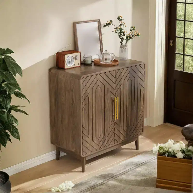 Mobile Credenza Buffet 31", Mobile Bar da Caffè d'accento con Ripiano Regolabile, Tavolo Console da Ingresso, Mobiletto a Terra per Cucina Soggiorno