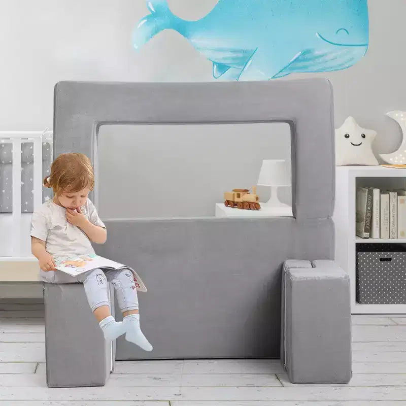 Divano per bambini, divano modulare per bambini, divano per neonati per mobili da sala giochi, divano componibile per bambini, cuscino convertibile in schiuma e pavimento