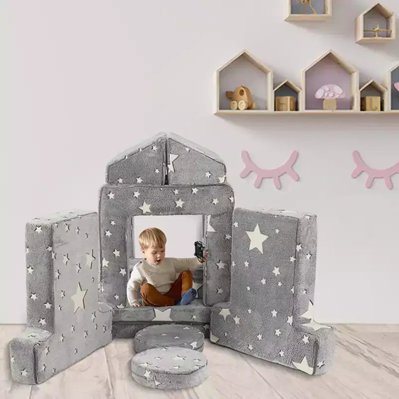 Divano per bambini, divano modulare per bambini, divano per neonati per mobili da sala giochi, divano componibile per bambini, cuscino convertibile in schiuma e pavimento