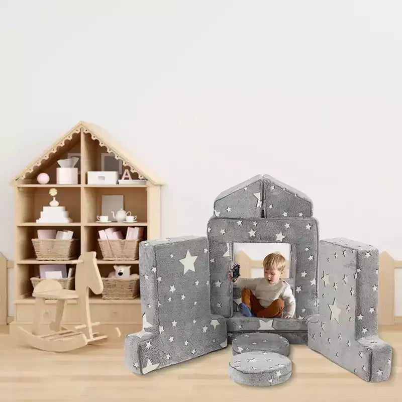 Divano per bambini, divano modulare per bambini, divano per neonati per mobili da sala giochi, divano componibile per bambini, cuscino convertibile in schiuma e pavimento