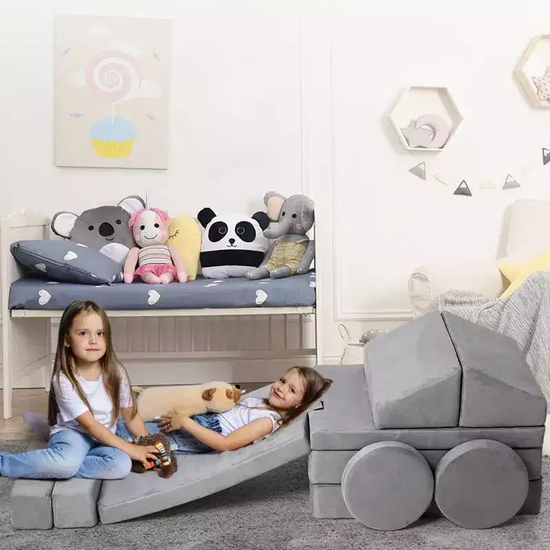 Divano per bambini, divano modulare per bambini, divano per neonati per mobili da sala giochi, divano componibile per bambini, cuscino convertibile in schiuma e pavimento