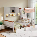Merax Ultimate Twin Over Full Bunk Bed with Desk, Storage Cabinet, Drawers & Shelves