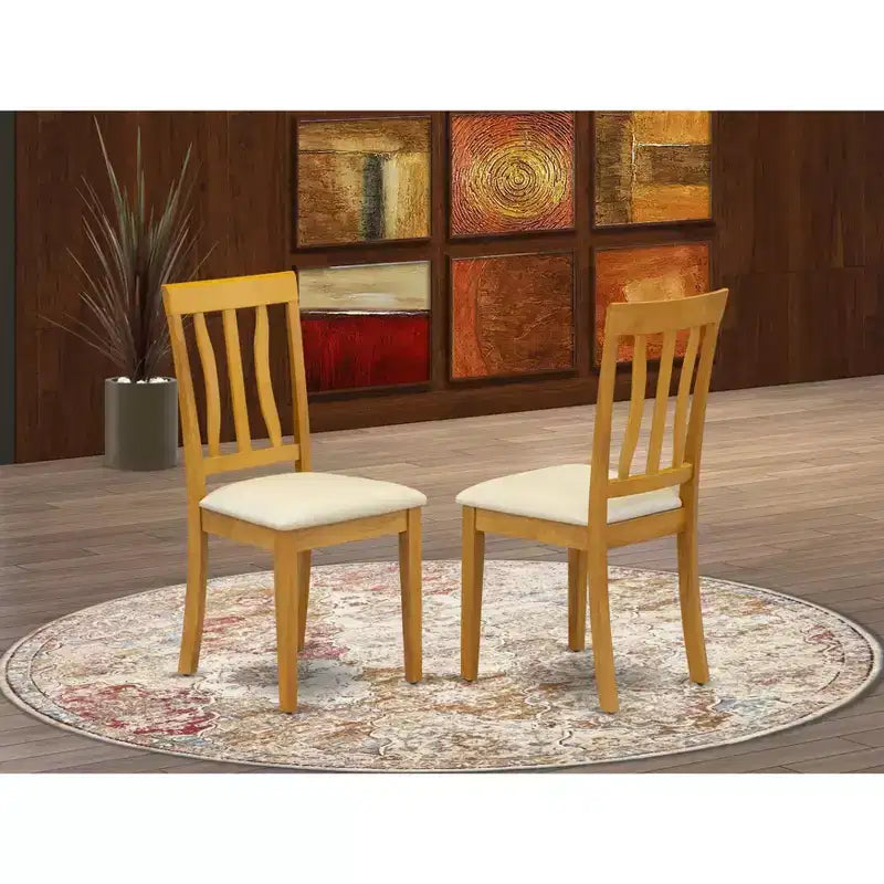 Sedia da cucina HomeStock Belmont 2, 45,7L x 45,7L x 96,5A cm, sedile in legno massello, rovere
