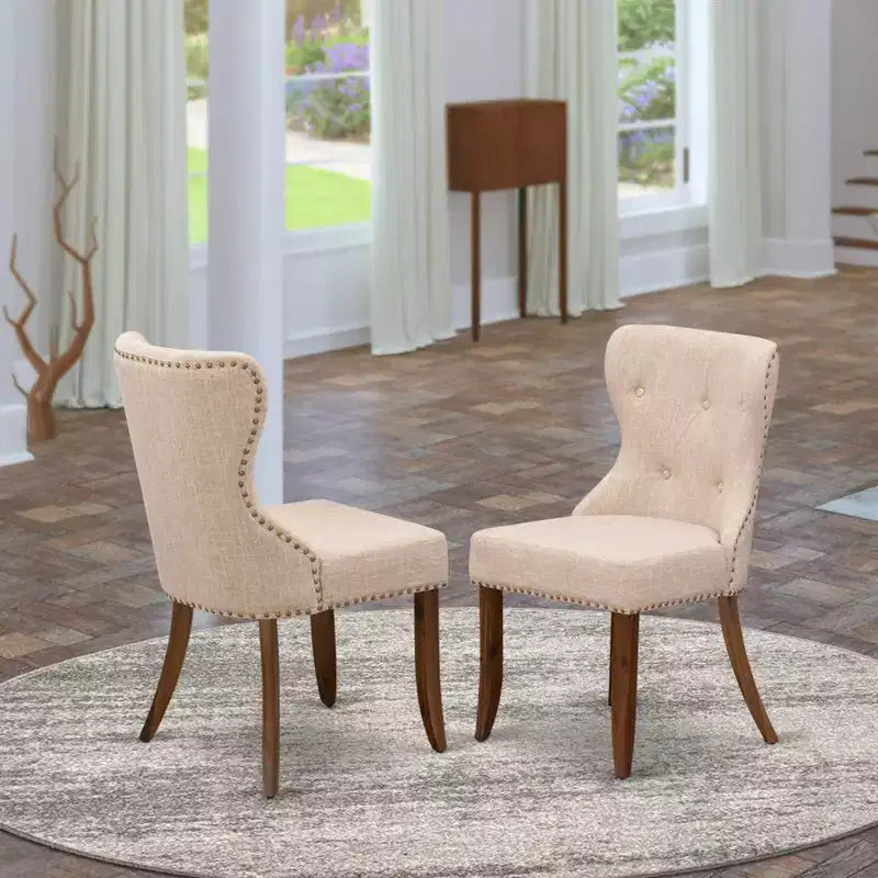 HomeStock Eclectic Elegance 2 Parson Chairs- Dining Room Chair