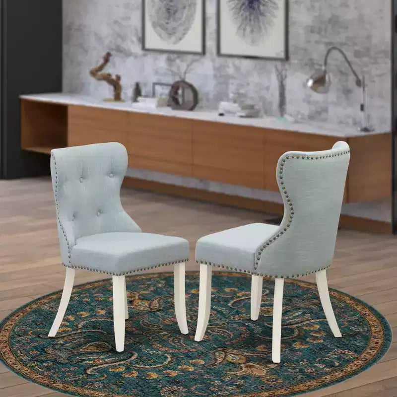 HomeStock Eclectic Elegance 2 Parson Chairs- Dining Room Chair