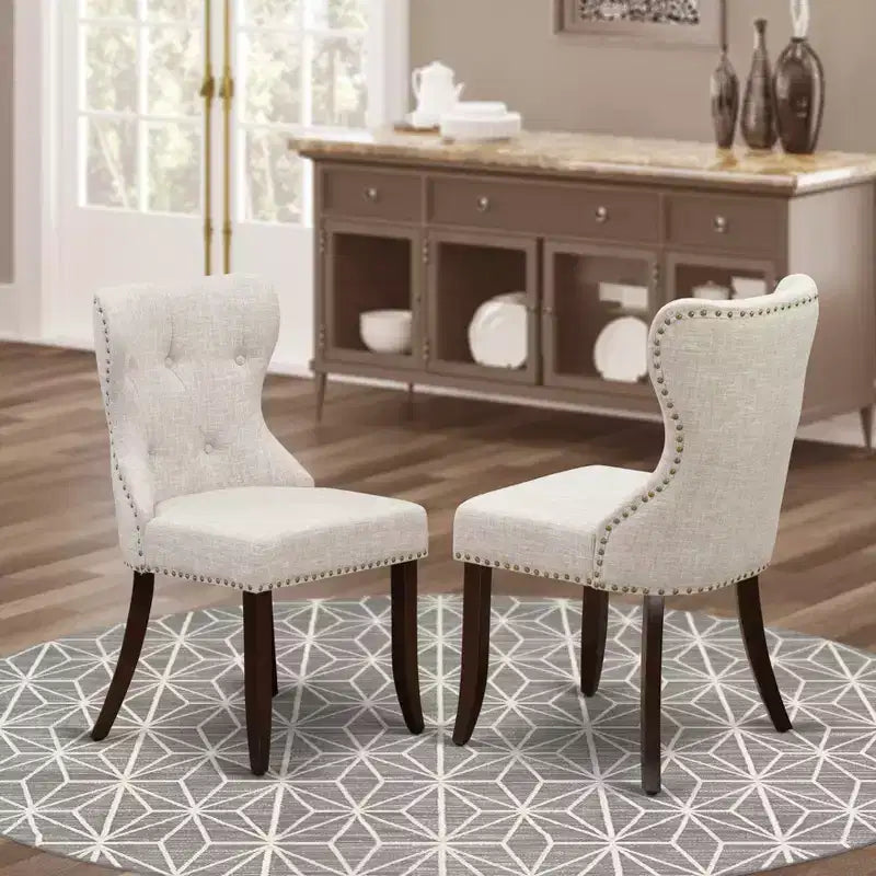 HomeStock Eclectic Elegance 2 Parson Chairs- Dining Room Chair