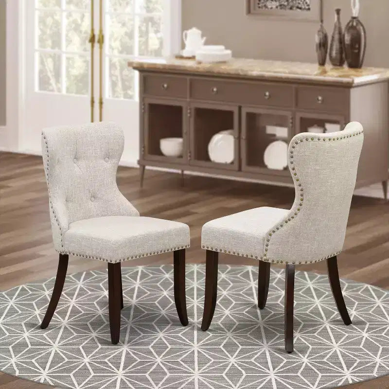 HomeStock Eclectic Elegance 2 Parson Chairs- Dining Room Chair