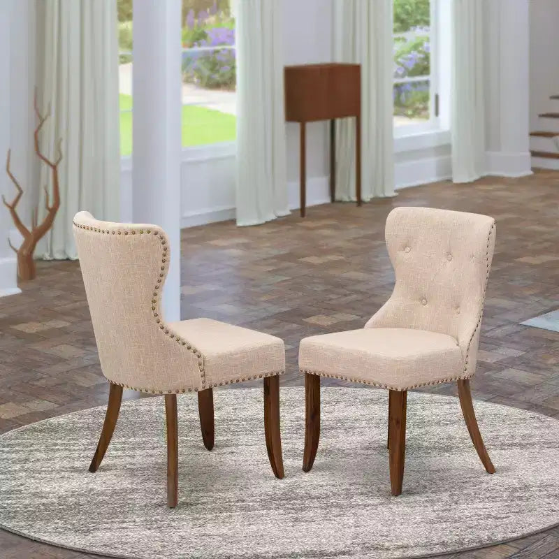 HomeStock Eclectic Elegance 2 Parson Chairs- Dining Room Chair