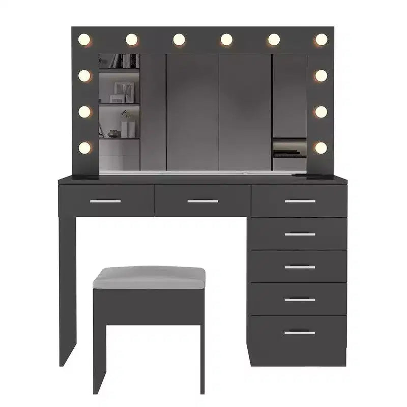 Black Vanity Table Set