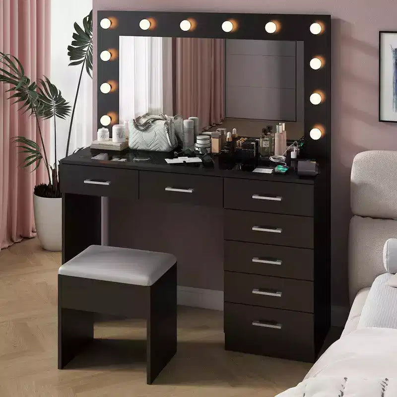Black Vanity Table Set