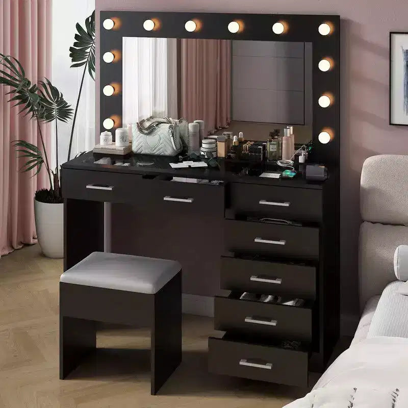 Black Vanity Table Set