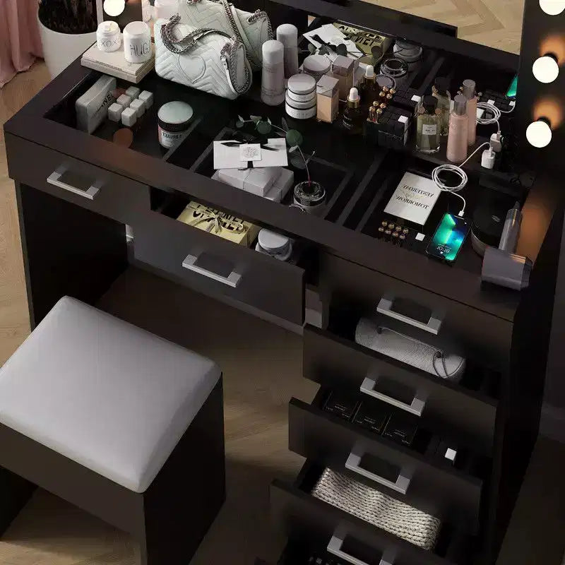 Black Vanity Table Set