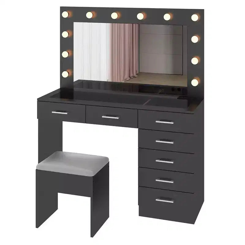 Black Vanity Table Set