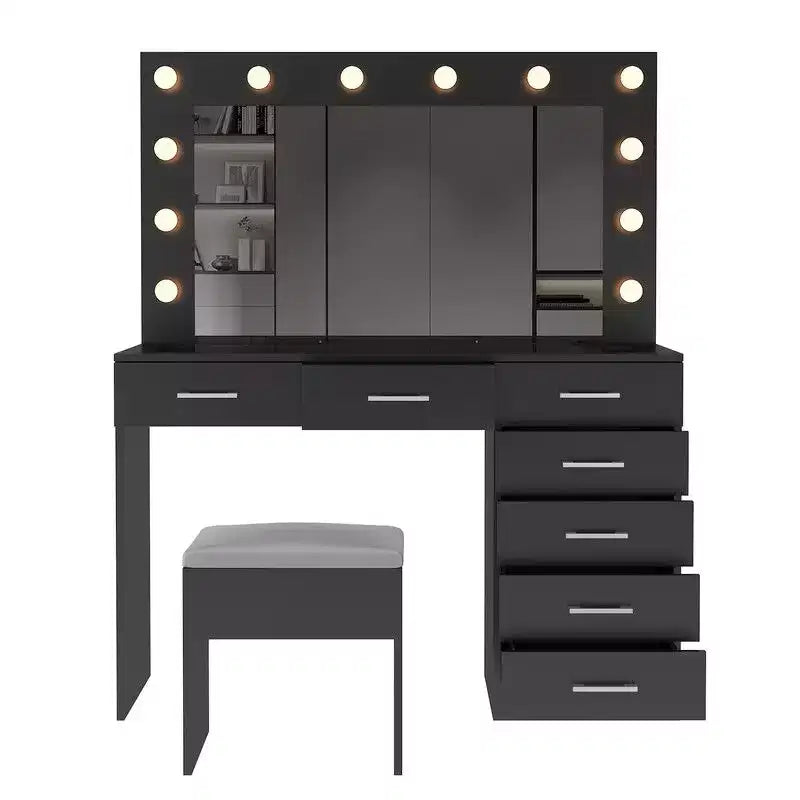 Black Vanity Table Set