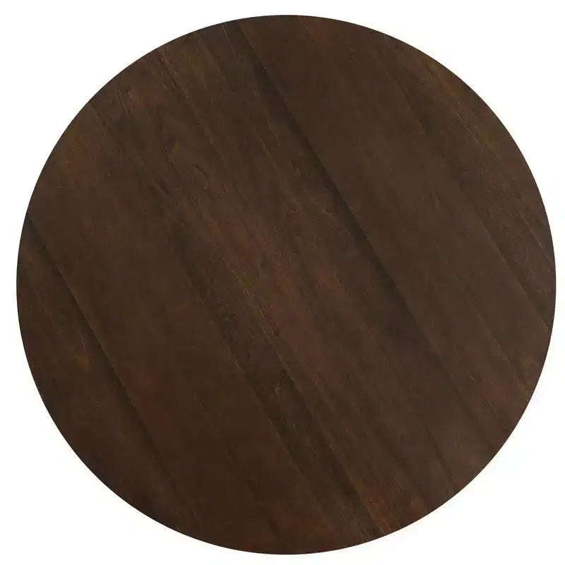 PexFix Tavolo da pranzo rotondo da 60 per 6 persone, tavolo a piedistallo moderno con base a cono scanalato e piano in MDF di legno per sala da pranzo, cucina, caffè, piccoli spazi, noce