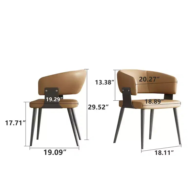 Sedia da pranzo moderna imbottita Gaoyangjiaju con schienale curvo e robuste gambe in metallo - Elegante sedia laterale per sala da pranzo e ufficio
