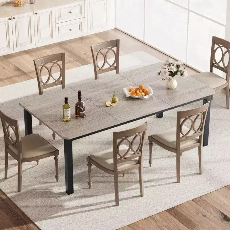 Tavolo da Cucina Lungo 200 cm per 6-8 Persone, Grande Tavolo da Pranzo Rettangolare, Tavolo Industriale da Interno per Ristorante con Robusta Struttura in Metallo (Solo Tavolo)
