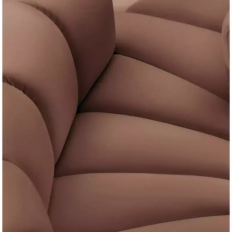 Meridian Furniture, divano modulare Arc in pelle vegana color cognac