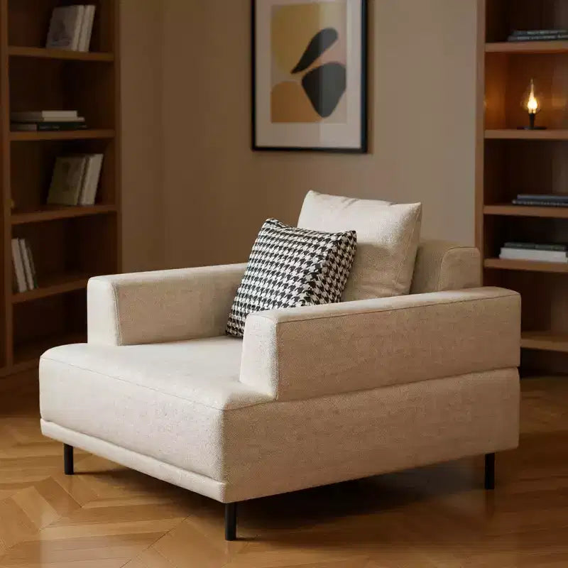 Gaoyangjiaju Poltrona Moderna Oversize 40.5, Poltrona Relax in Lino Cotone con Cuscino Fantasia