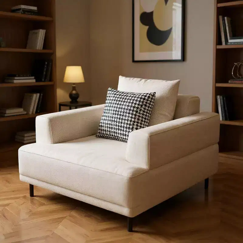 Gaoyangjiaju Poltrona Moderna Oversize 40.5, Poltrona Relax in Lino Cotone con Cuscino Fantasia
