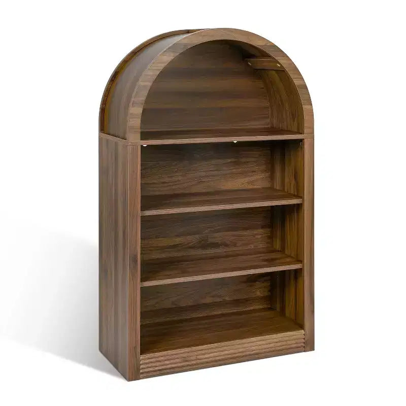 Vatros Libreria Nera Piccola Scaffale ad Arco