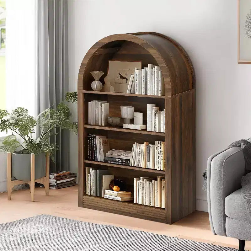 Vatros Libreria Nera Piccola Scaffale ad Arco