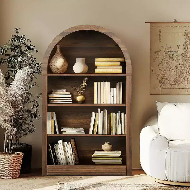 Vatros Libreria Nera Piccola Scaffale ad Arco