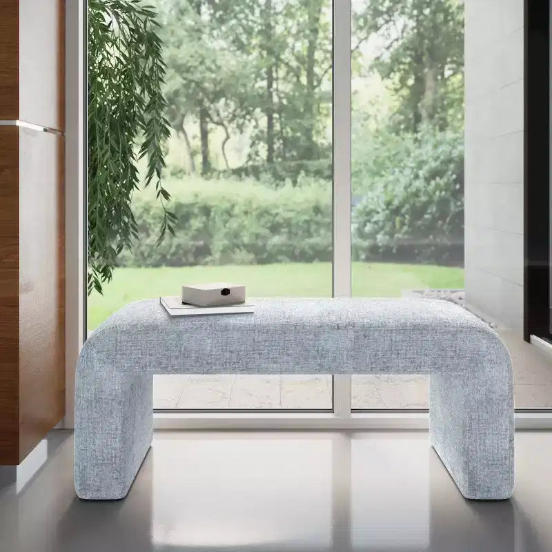 Panca Jofran, Sophia moderna di lusso in tessuto curvilineo Jacquard a cascata - Piccola