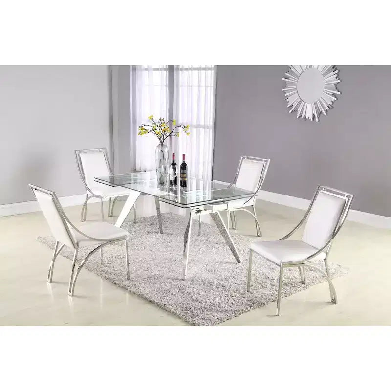 Chintaly Imports, Sedia laterale contemporanea con struttura aperta - Set di 2