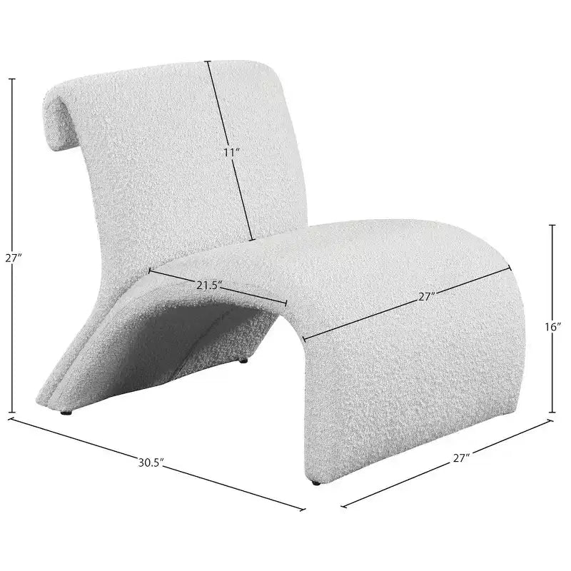 Meridian Furniture, Poltrona Accent Mulberry in Tessuto Bouclé