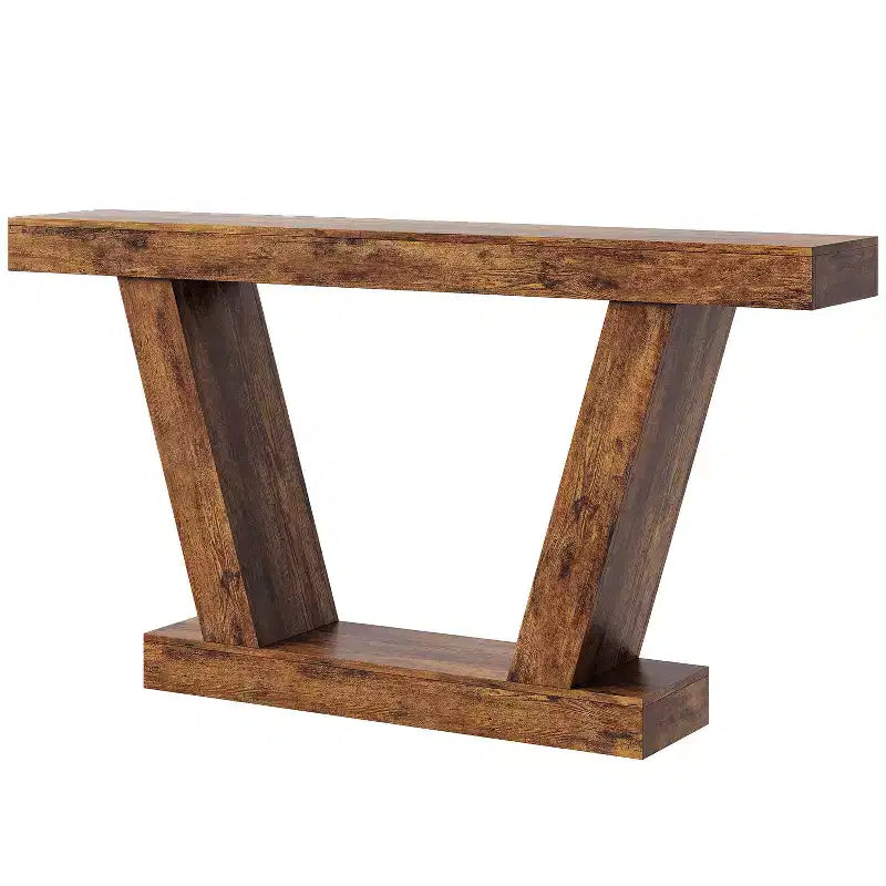 Tavolino consolle stretto extra lungo stile fattoria, tavolo da divano a 2 livelli dietro il divano, tavolino d'accento per ingresso, foyer e soggiorno
