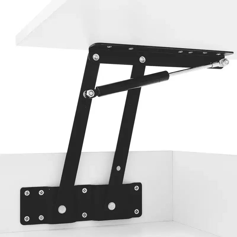 Tavolino da caffè Bestier Lift Top con contenitore, tavolino moderno con luci a LED con scomparto nascosto, 2 cassetti e ripiano aperto per soggiorno