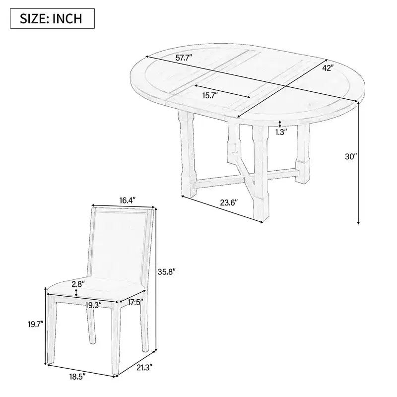 GDFStudio Judith Set da Pranzo 5 Pezzi con Tavolo Rotondo Allungabile e Sedie Imbottite
