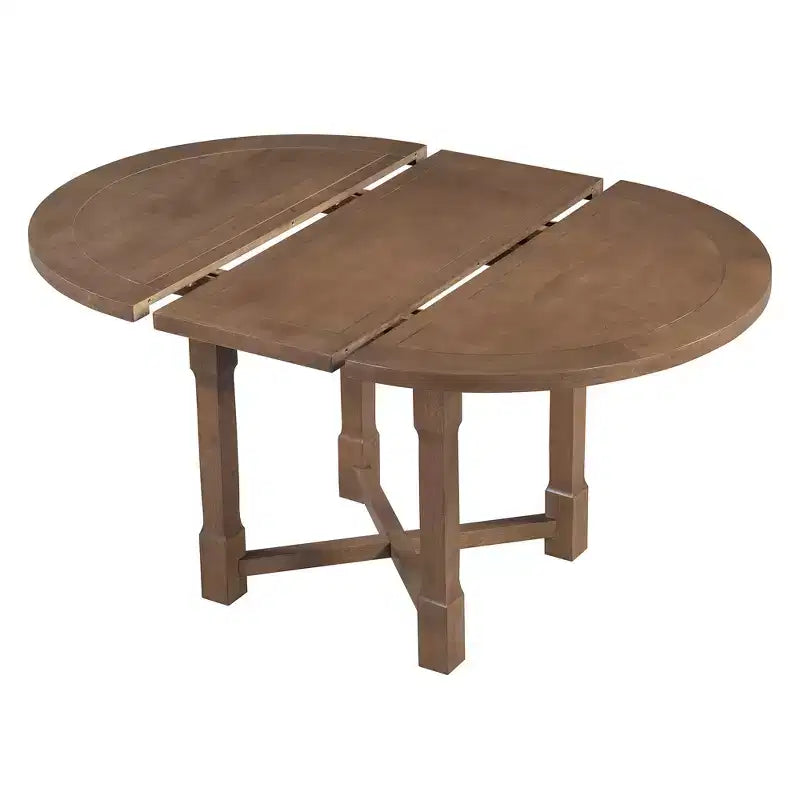 GDFStudio Judith Set da Pranzo 5 Pezzi con Tavolo Rotondo Allungabile e Sedie Imbottite
