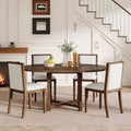 GDFStudio Judith Set da Pranzo 5 Pezzi con Tavolo Rotondo Allungabile e Sedie Imbottite