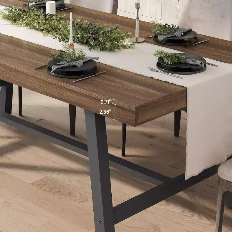 Tavolo da pranzo industriale per 4-6 persone, tavolo da cucina in legno lungo 160 cm con robusta struttura in metallo – rettangolare, per 4-6 posti a sedere, per cena