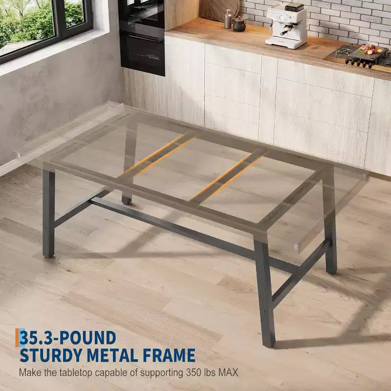 Tavolo da pranzo industriale per 4-6 persone, tavolo da cucina in legno lungo 160 cm con robusta struttura in metallo – rettangolare, per 4-6 posti a sedere, per cena