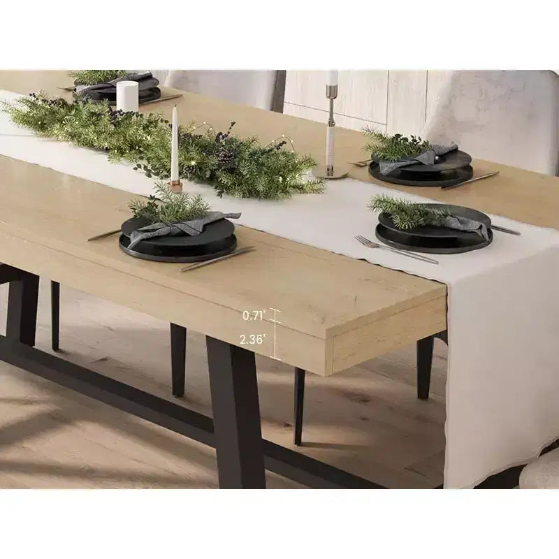 Tavolo da pranzo industriale per 4-6 persone, tavolo da cucina in legno lungo 160 cm con robusta struttura in metallo – rettangolare, per 4-6 posti a sedere, per cena