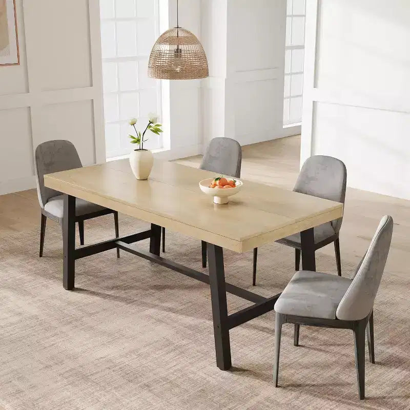 Tavolo da pranzo industriale per 4-6 persone, tavolo da cucina in legno lungo 160 cm con robusta struttura in metallo – rettangolare, per 4-6 posti a sedere, per cena