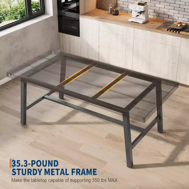 Tavolo da pranzo industriale per 4-6 persone, tavolo da cucina in legno lungo 160 cm con robusta struttura in metallo – rettangolare, per 4-6 posti a sedere, per cena